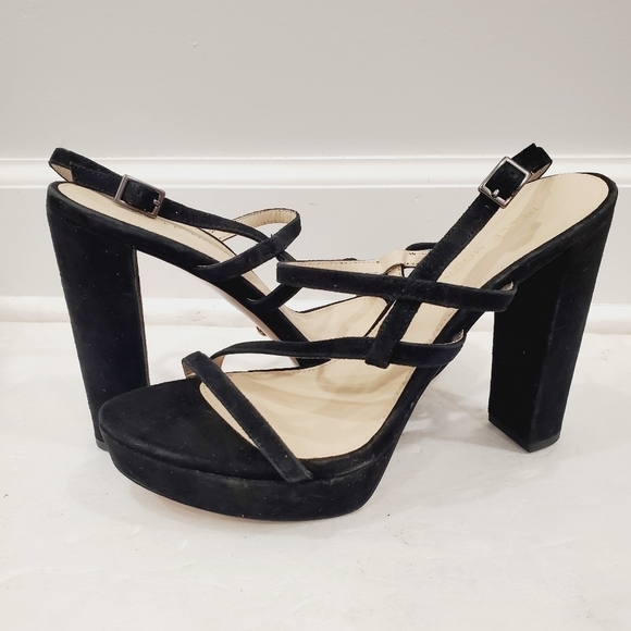 NEW Pelle Moda Patsi Platform Sandal Black Suede - Picture 3 of 5